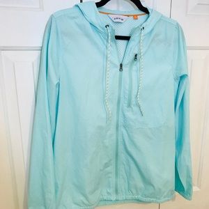 RARE Orvis Light Blue Women's Hooded Windbreaker